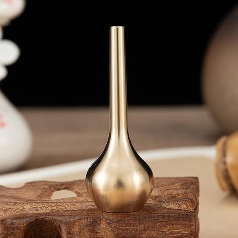 1pcs 60mm/2.3inch Mini Pure Copper Vase Decoration,Small Flower Ornaments Container,Antique Vase for Home Decor（A） in Saudi Arabia