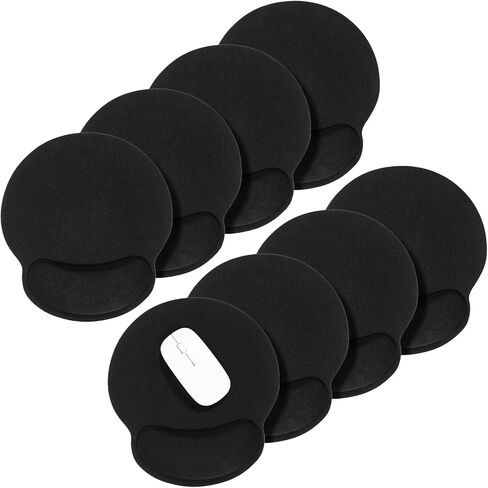 8 Packs Gel Memory Foam Mouse Pad with Non-Slip Base, Ergonomic Mouse Pad with Wrist Support, Portable Comfortable Mousepad for Computer, Laptop, Gaming, Office, Home, Black in Kuwait