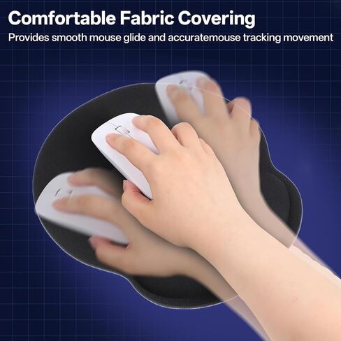 8 Packs Gel Memory Foam Mouse Pad with Non-Slip Base, Ergonomic Mouse Pad with Wrist Support, Portable Comfortable Mousepad for Computer, Laptop, Gaming, Office, Home, Black in Kuwait