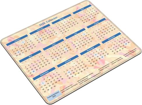 2026 Calendar Mouse Pad Mousemat Mousepads with Stitched Edges, Mouse Pads for Computers, Laptop, PC, Office, Orange in Kuwait