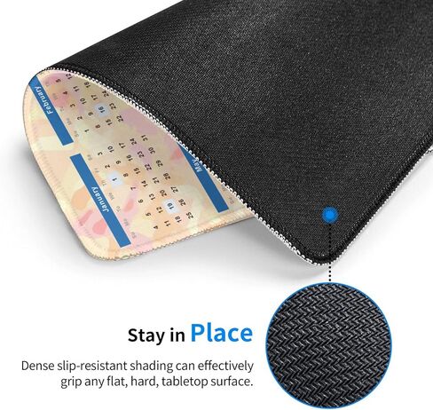 2026 Calendar Mouse Pad Mousemat Mousepads with Stitched Edges, Mouse Pads for Computers, Laptop, PC, Office, Orange in Kuwait