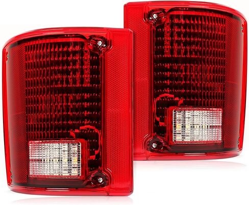 HECASA LED الذيل ضوء متوافق مع 1975-1986 تشيفي شيفروليه C10 الذيل مصباح عدسة حمراء بلاستيكية ث / LED ضوء واستبدال زوج الأسلاك لCTL7387LED-L CTL7387LED-R in Saudi Arabia