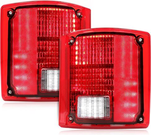 HECASA LED الذيل ضوء متوافق مع 1975-1986 تشيفي شيفروليه C10 الذيل مصباح عدسة حمراء بلاستيكية ث / LED ضوء واستبدال زوج الأسلاك لCTL7387LED-L CTL7387LED-R in Saudi Arabia