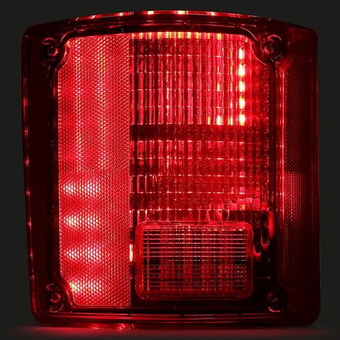 HECASA LED الذيل ضوء متوافق مع 1975-1986 تشيفي شيفروليه C10 الذيل مصباح عدسة حمراء بلاستيكية ث / LED ضوء واستبدال زوج الأسلاك لCTL7387LED-L CTL7387LED-R in Saudi Arabia
