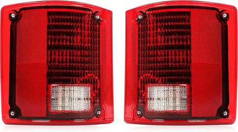 HECASA LED الذيل ضوء متوافق مع 1975-1986 تشيفي شيفروليه C10 الذيل مصباح عدسة حمراء بلاستيكية ث / LED ضوء واستبدال زوج الأسلاك لCTL7387LED-L CTL7387LED-R in Saudi Arabia