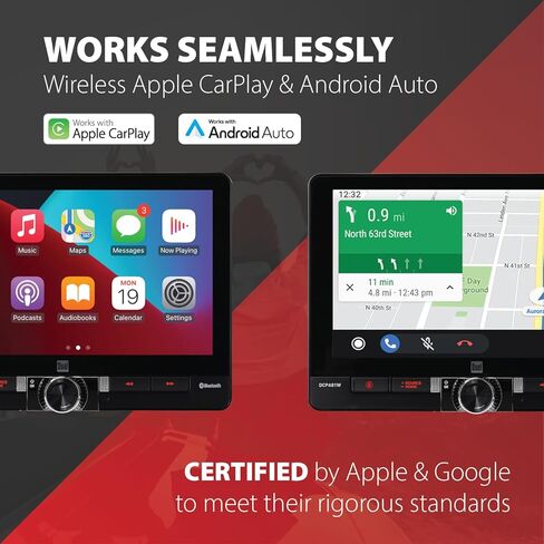 Dual Electronics DCPA101 10.1-inch Certified Apple Carplay Android Auto with Backup Camera | Single DIN Touchscreen Car Stereo Radio | Sirius XM Ready | Built-in Bluetooth in Kuwait