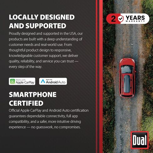 Dual Electronics DCPA101 10.1-inch Certified Apple Carplay Android Auto with Backup Camera | Single DIN Touchscreen Car Stereo Radio | Sirius XM Ready | Built-in Bluetooth in Kuwait