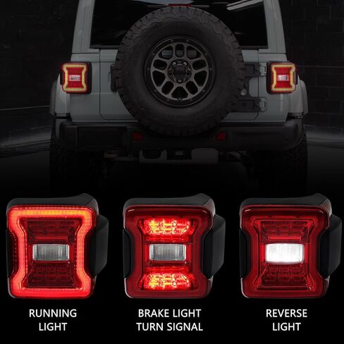 Tail Lights Assembly for Jeep Wrangler JL 2018-2024 [Only for Rubicon] [With Tail Light Brackets] OE Rear Lamp Replacement in Kuwait