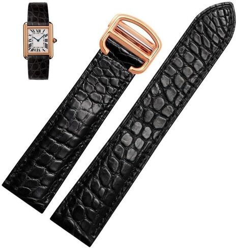 Leather Watch Strap For Cartier TANk SOLO RONDE London Kalibo Watch Chain with Folding Buckle in Saudi Arabia