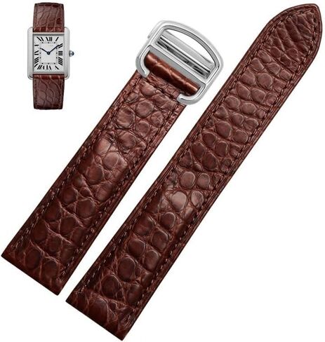 Leather Watch Strap For Cartier TANk SOLO RONDE London Kalibo Watch Chain with Folding Buckle in Saudi Arabia