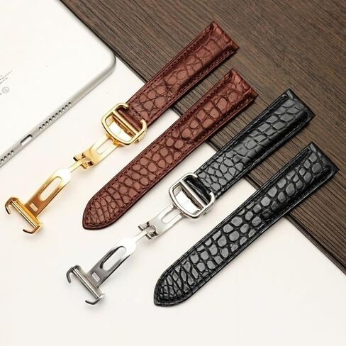 Leather Watch Strap For Cartier TANk SOLO RONDE London Kalibo Watch Chain with Folding Buckle in Saudi Arabia
