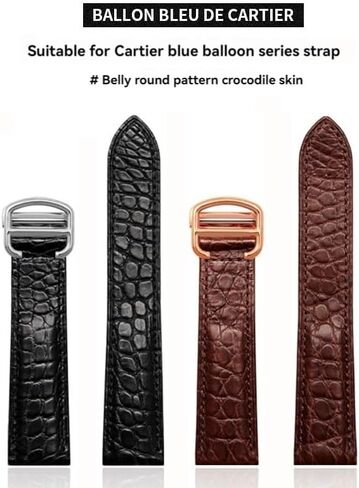 Leather Watch Strap For Cartier TANk SOLO RONDE London Kalibo Watch Chain with Folding Buckle in Saudi Arabia