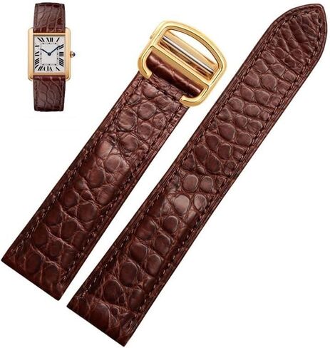 Leather Watch Strap For Cartier TANk SOLO RONDE London Kalibo Watch Chain with Folding Buckle in Saudi Arabia