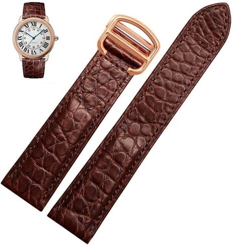 Leather Watch Strap For Cartier TANk SOLO RONDE London Kalibo Watch Chain with Folding Buckle in Saudi Arabia