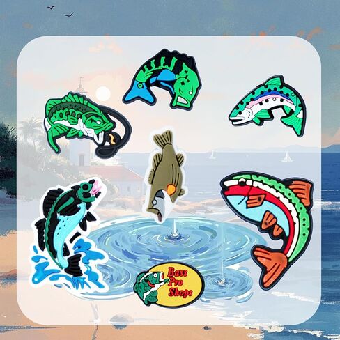 سحر أحذية الصيد لصنادل القبقاب، هدية مثالية لمحبي الصيد، زينة الأحذية تحت عنوان الصيد للأطفال والمراهقين والأولاد والبالغين من الرجال in Kuwait