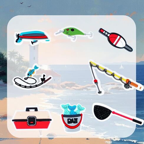 سحر أحذية الصيد لصنادل القبقاب، هدية مثالية لمحبي الصيد، زينة الأحذية تحت عنوان الصيد للأطفال والمراهقين والأولاد والبالغين من الرجال in Kuwait