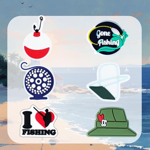 سحر أحذية الصيد لصنادل القبقاب، هدية مثالية لمحبي الصيد، زينة الأحذية تحت عنوان الصيد للأطفال والمراهقين والأولاد والبالغين من الرجال in Kuwait