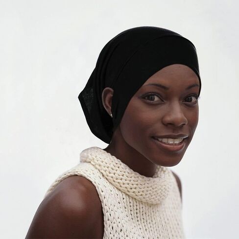 Scarf Hat Elastic Undercap with Ear Hole Bandanas Cap Accessories Hijab Caps(Light Khaki) in Saudi Arabia