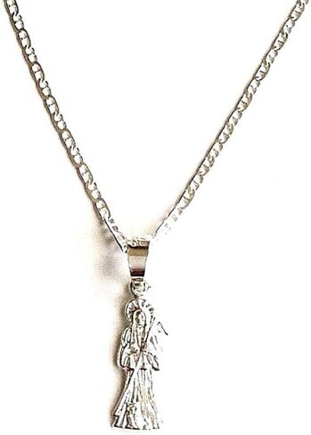 925 STERLING SILVER GRIM REAPER NECKLACE 18" LONG/925 PLATA CADENA DE LA SANTA MUERTE 18" LARGO -20x6mm in Saudi Arabia