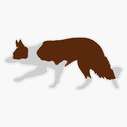 SMJ Designs Border Collie (Red And White) Vinyl Waterproof Magnetic Sticker - 5" in Saudi Arabia
