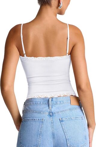 PINKMSTYLE Womens Cami Tops 2 Piece White Tank Tops-Size of Large in Kuwait