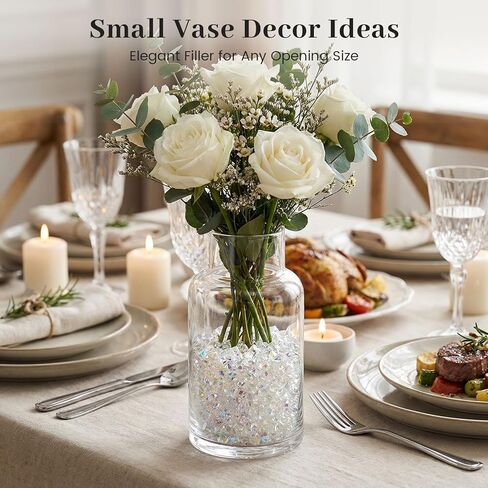 DomeStar 5000PCS Clear Fake Ice Rocks, Iridescent Clear Acrylic Crushed Ice Rocks Crystal Rocks Diamonds for Vase Fillers in Kuwait