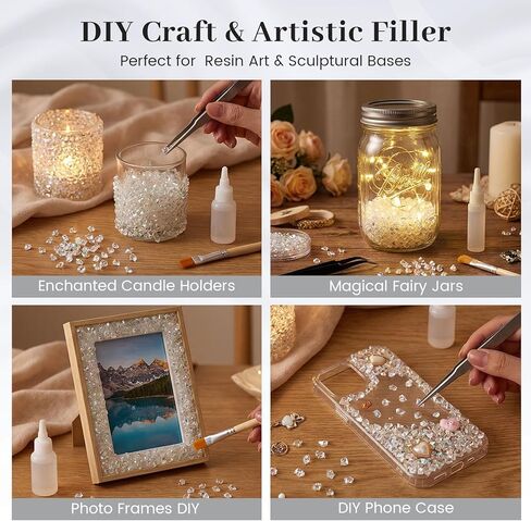 DomeStar 5000PCS Clear Fake Ice Rocks, Iridescent Clear Acrylic Crushed Ice Rocks Crystal Rocks Diamonds for Vase Fillers in Kuwait