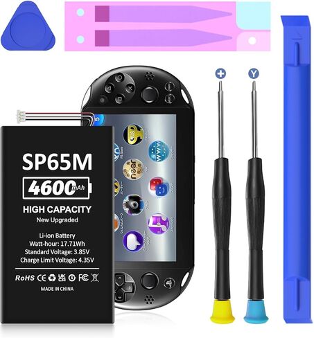 SHENMZ for Ps Vita 1000 Battery and Charger Cable,High Capacity New 0 Cycle Battery Replacement for Sony PS Vita Playstation Vita PCH-1006 PCH-1001 PCH-1101 PSV 1000 SP65M Games with Repair Tool Kit in Saudi Arabia