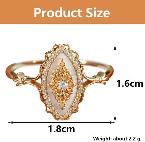 Wave Lace Ring,Vintage Court Style Art Deco Ring,Personalized Gold Rings for Women,Gold Wedding Rings Antique Jewelry for Women (Size 7) in Kuwait