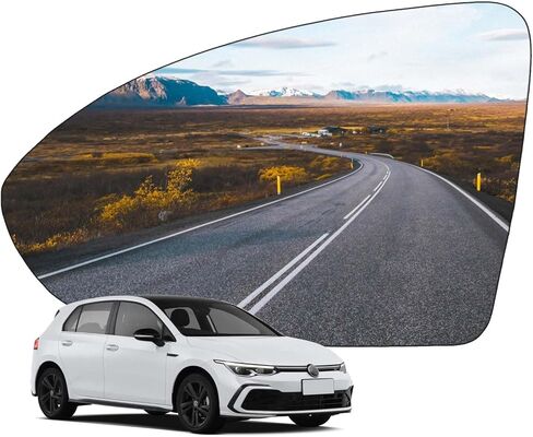 Passenger Side Mirror Glass Replacement for VW Golf MK7, Golf Golf GTI 2015-2021, Golf R Golf SportWagen 2015-2019, Golf Alltrack 2017-2019, Jetta 2019-2021, Right Heated Mirror with Clear Visibility in Kuwait
