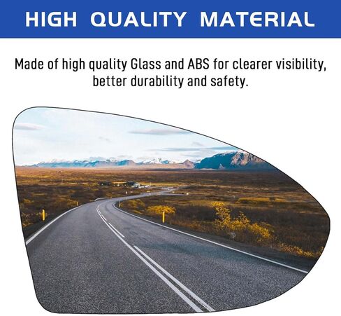 Passenger Side Mirror Glass Replacement for VW Golf MK7, Golf Golf GTI 2015-2021, Golf R Golf SportWagen 2015-2019, Golf Alltrack 2017-2019, Jetta 2019-2021, Right Heated Mirror with Clear Visibility in Saudi Arabia