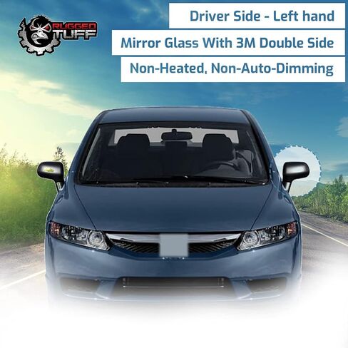 Driver Side Mirror Glass Replacement For 2006 2007 2008 2009 2010 2011 Honda Civic Left Door Rear View Mirrors Flat exactafit 8840L in Saudi Arabia