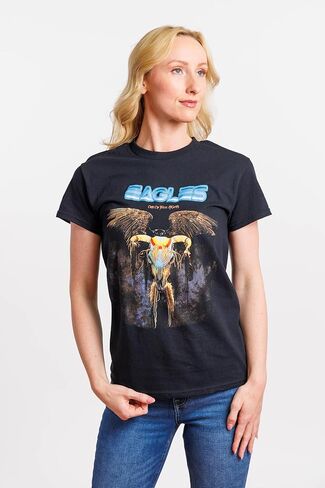 تي شيرت Eagles One of This Nights للبالغين بأكمام قصيرة أسود بأكمام قصيرة من السبعينيات بنمط كلاسيكي من موسيقى الروك in Kuwait