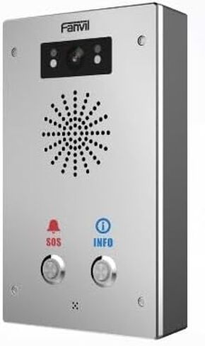 Fanvil i16SV-02P SIP Intercom Security خارجي مع صوت/فيديو عالي الدقة، رؤية ليلية بالأشعة تحت الحمراء، IP65 مقاوم للماء، IK10 مضاد للتصادم، كاميرا مدمجة، وميزات اتصال متقدمة. in Saudi Arabia