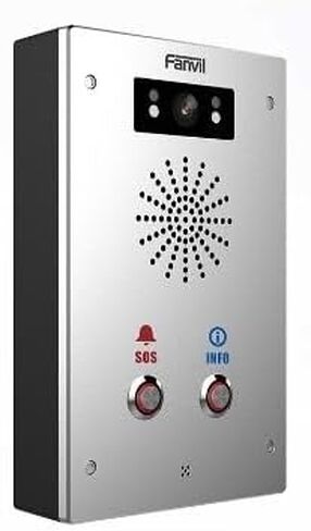 Fanvil i16SV-02P SIP Intercom Security خارجي مع صوت/فيديو عالي الدقة، رؤية ليلية بالأشعة تحت الحمراء، IP65 مقاوم للماء، IK10 مضاد للتصادم، كاميرا مدمجة، وميزات اتصال متقدمة. in Saudi Arabia