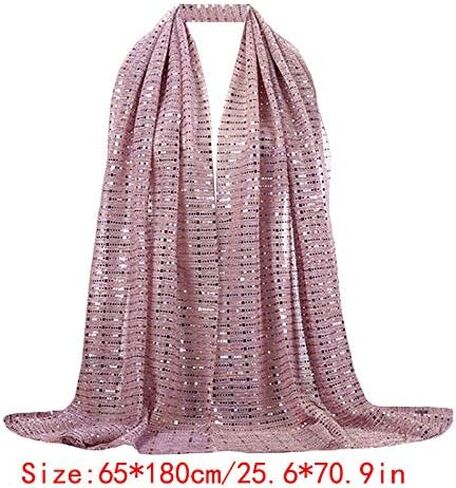 YAOSEN وشاح طويل للسيدات ذهبي لامع لف الرأس (وردي لامع) in Kuwait