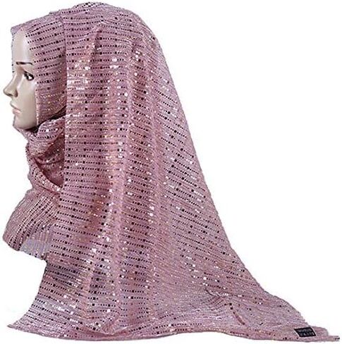 YAOSEN وشاح طويل للسيدات ذهبي لامع لف الرأس (وردي لامع) in Kuwait