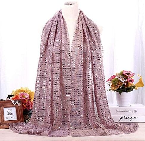 YAOSEN وشاح طويل للسيدات ذهبي لامع لف الرأس (وردي لامع) in Kuwait