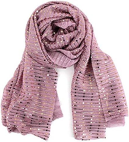 YAOSEN وشاح طويل للسيدات ذهبي لامع لف الرأس (وردي لامع) in Kuwait