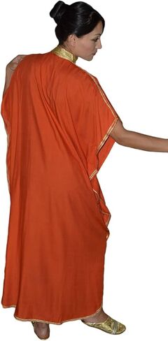 Moroccan Caftan Hand Made Breathable Cotton with Gold Hand Embroidery Long in Saudi Arabia