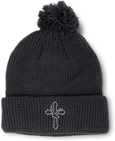 Custom Pom Pom Beanies for Women Cross with Dove Christ God Jesus Faith Skull Cap Acrylic One Size in Saudi Arabia