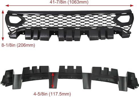Bumper Upper Grill Fit For 2015-2023 D0dge Charger R/T Scat Pack Srt Style Front Mesh Grille W/Air Duct,68417505AB 68417502AA in Kuwait