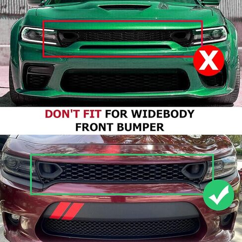 Bumper Upper Grill Fit For 2015-2023 D0dge Charger R/T Scat Pack Srt Style Front Mesh Grille W/Air Duct,68417505AB 68417502AA in Kuwait
