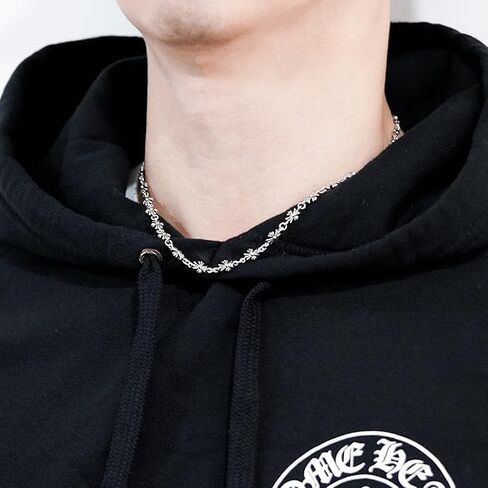Silver Chrome Cross Pendants Necklace Vintage Gothic Choker Chain with Sterling Silver 925 Plated Adjustable Chain for Men and Women Unisex Street Style Punk in Saudi Arabia