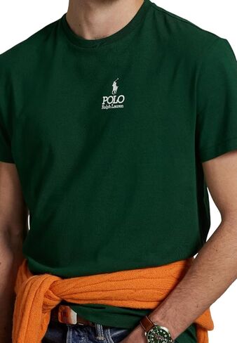 POLO RALPH LAUREN, Men's, Classic Fit Logo Jersey T-Shirt, Green, Medium in Saudi Arabia