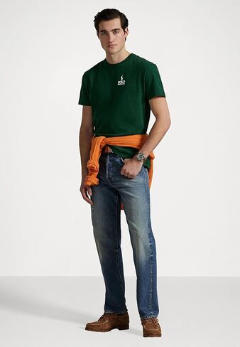 POLO RALPH LAUREN, Men's, Classic Fit Logo Jersey T-Shirt, Green, Medium in Saudi Arabia