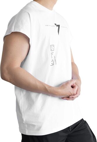 Fabric of the Universe Techwear Graphic Cyberpunk Fashion T-Shirt (White XB-03 Sleeveless, Medium) in Kuwait