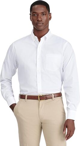 Izod Mens Button Down Long Sleeve Stretch Performance Solid Shirt in Saudi Arabia
