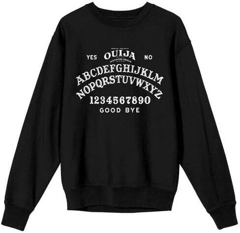 Bioworld Ouija Game Board Adult Black Crew Neck Long Sleeve Sweatshirt in Saudi Arabia