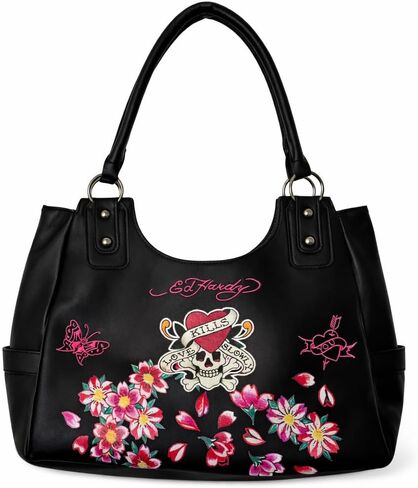ED HARDY LOVE KILLS SLOWLY SKULL TOTE BAG in Kuwait